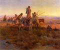 A raíz de los cazadores de búfalos Indios americano occidental Charles Marion Russell